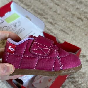 See Kai Run Fuchsia Quilted Baby Shoes